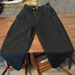 ZARA HIGH WAISTED PAPER BAG PANTS
